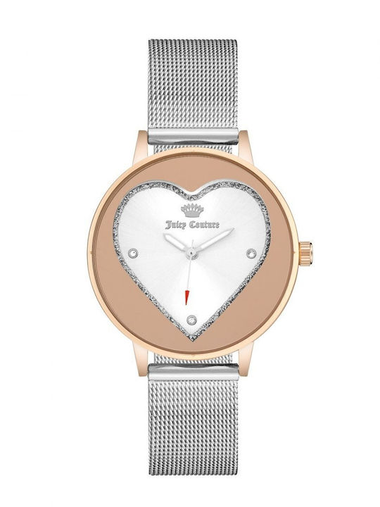 Juicy Couture Γυναικείο Ρολόι 38mm Μπαταρίας με Ασημί Μεταλλικό Μπρασελέ