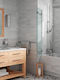 Ferro Algeo Square Adjustable Shower Column with Bathtub Mixer 107.6-170cm Silver