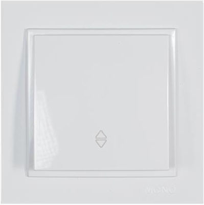 Eurolamp Recessed Electrical Rolling Shutters Wall Switch with Frame Basic Aller Retour White 152-10102