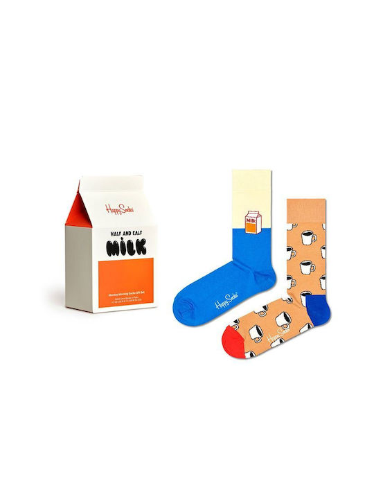 Happy Socks Monday Morning Ανδρικές Κάλτσες με Σχέδια Πολύχρωμες 2Pack