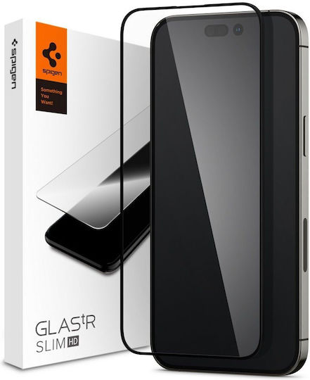 Spigen GLAS.tR Slim 2.5D Full Face Tempered Glass Μαύρο (iPhone 14 Pro)