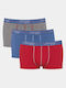 Ανδρικά Μποξεράκια Grey / Blue / Red 3Pack