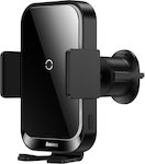Baseus Car Mount for Phone Halo with Adjustable Hooks and Wireless Charging Black