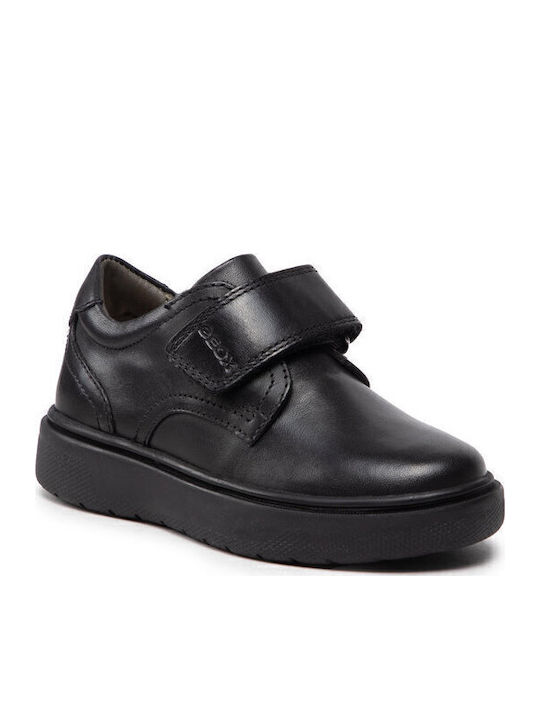 Leather Moccasins with Velcro Riddock Black