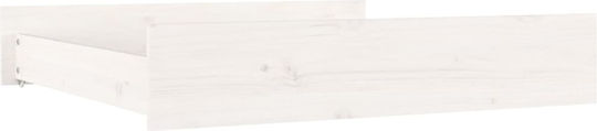 vidaXL Sertar de pat din Lemn cu Roți în Culoare Alb 95x93x18cm 2buc