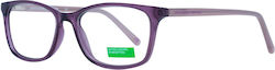 Benetton Women's Acetate Prescription Eyeglass Frames Purple BEO1032 732