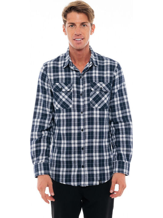 Biston Langärmlig Flanell Hemd Geprüft Blau