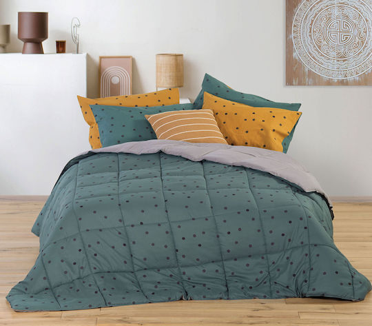 Nef-Nef Homeware Duvet Queen with Hollowfiber Filling 240x220cm Friday Petrol 330 GSMGsm 8 togs Togs