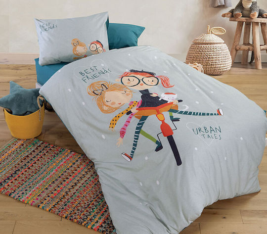 Nef-Nef Homeware Σετ Μονά Girl Friends Aqua 170x260cm Nef-Nef Homeware Σετ Μονά Girl Friends Aqua 170x260cm