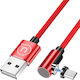 Usams U54 Braided / Magnetic USB 2.0 spre micro USB Cablu Roșu 1m (SJ446USB02) 1buc