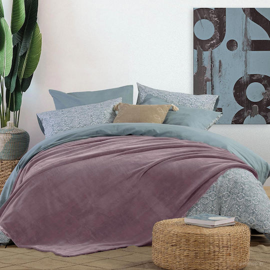 Nef-Nef Homeware Cosy Decke Fleece Einzeln 160x220cm Lila