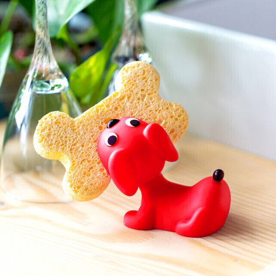 Pylones Schwamm-Halter aus Kunststoff Rote 10.5x7.5cm Küchenspülen-Organisatoren Pylones Schwamm-Halter aus Kunststoff Rote 10.5x7.5cm Küchenspülen-Organisatoren