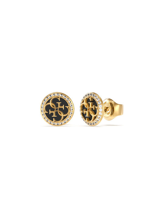 Guess Life In 4G Earrings made of Steel Gold Plated with Stones