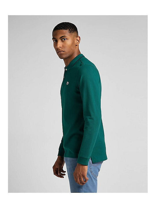 Lee Ανδρική Μπλούζα Polo Μακρυμάνικη Πράσινη