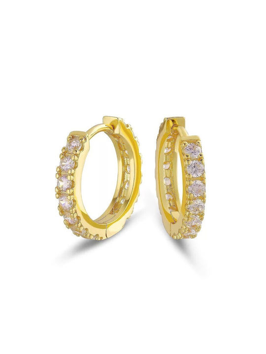 Iced Hoops Gold Plated Silver 925