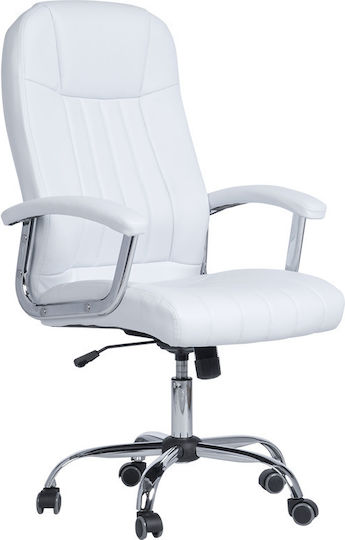 Carmen Executive Reclining Office Chair with Fixed Arms White
