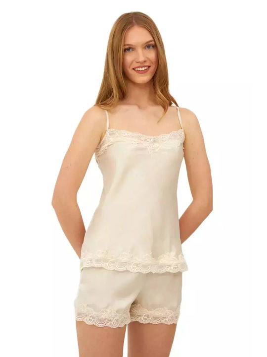 Harmony Sommer Satin Babydoll Beige