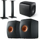 Kef LS50 Wireless II + KEF S2 Stands LS50 Difuzoare active 2 Nr. de șoferi cu Wi-Fi și Bluetooth 760W (Pereche) Negru