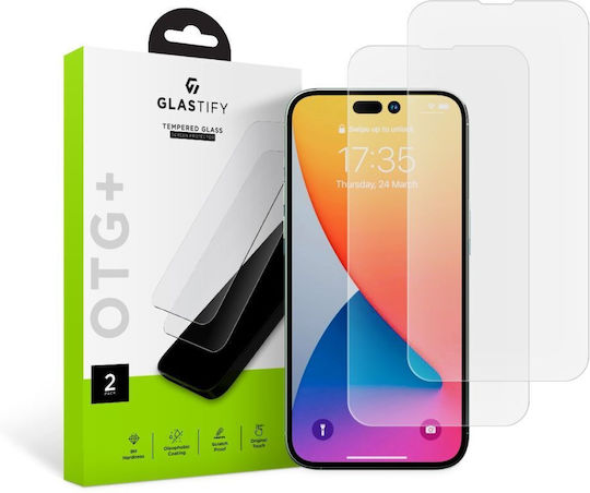 Glastify OTG+ Gehärtetes Glas 2Stück (iPhone 14 Pro)