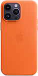 Apple Leather Case with MagSafe Umschlag Rückseite Leder Orange (iPhone 14 Pro Max) MPPR3ZM/A