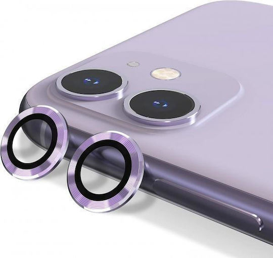 Usams Metal Rings Προστασία Κάμερας Tempered Glass Μωβ για το iPhone 11