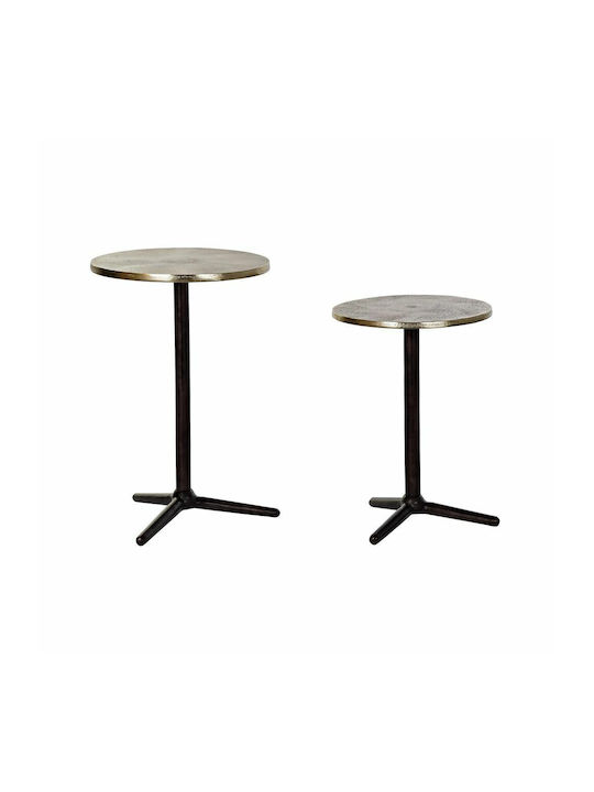 Rotund Set Zigon de Aluminiu Negru 2buc L40xP40xH61cm.