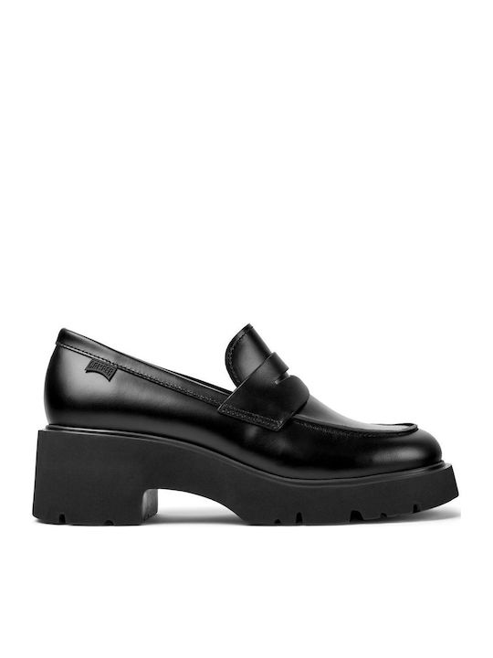 Milah Leather Women's Moccasins in Black Color