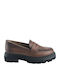 Leather Women's Moccasins in Tabac Brown Color