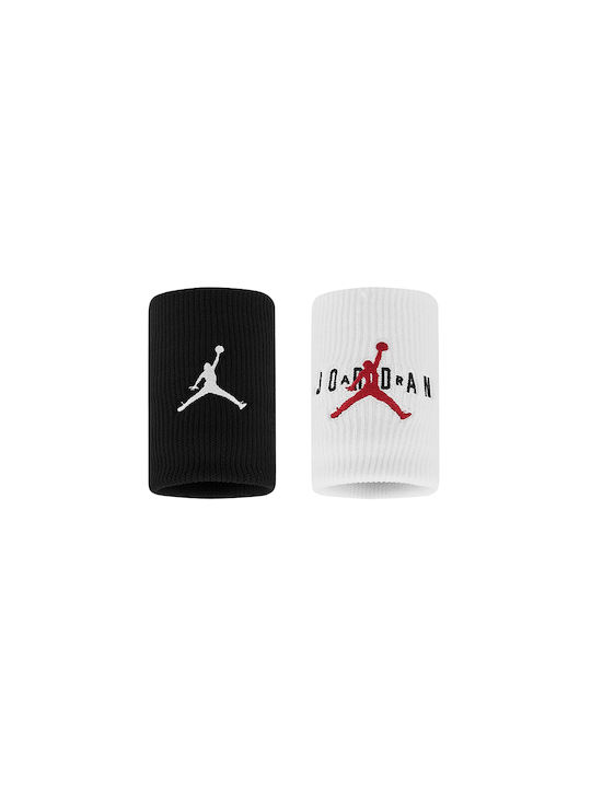 Jordan Jumpman Terry Sports Wristbands Black White Gym Red 2pcs
