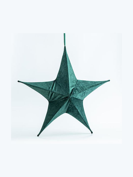 Eurolamp Χριστουγεννιάτικο Διακοσμητικó Κρεμαστό Αστέρι Υφασμάτινο Πράσινο 38x28x40εκ.