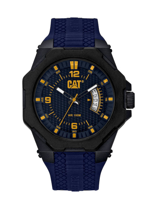 CAT Watch Battery with Blue Rubber Strap