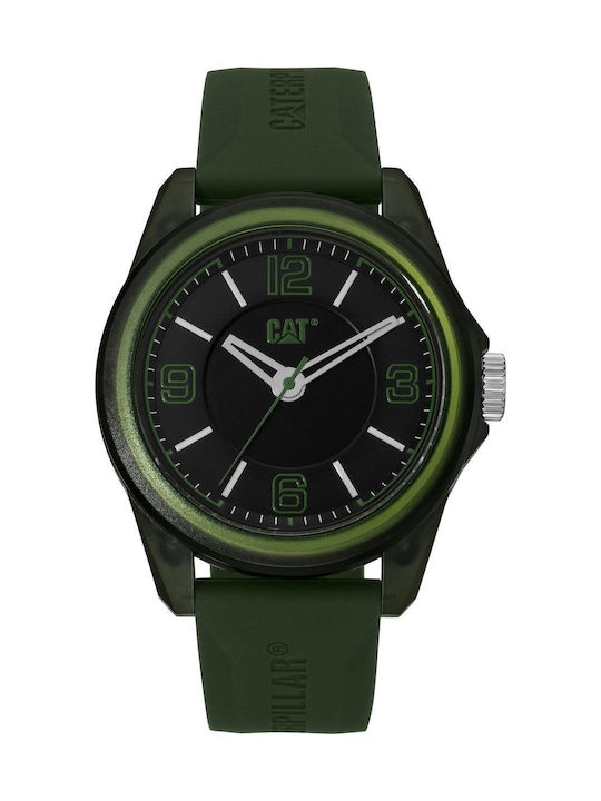 CAT Watch Battery with Green Rubber Strap