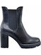 Damen Chelsea Stiefeletten mit hohem Absatz Schwarz