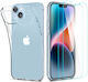 Spigen Crystal Pack Umschlag Rückseite Silikon 0.2mm Set mit Glas Transparent (iPhone 14 Plus)