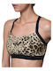 Javari Eco Women's Sports Bra without Padding Black Animal