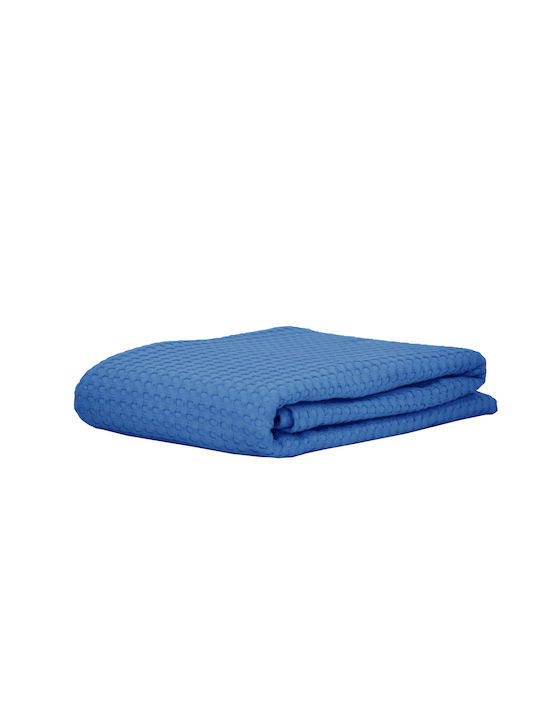 Anna Riska Blanket Cot Michelle 8 Lake Blue 115x155cm. 429258