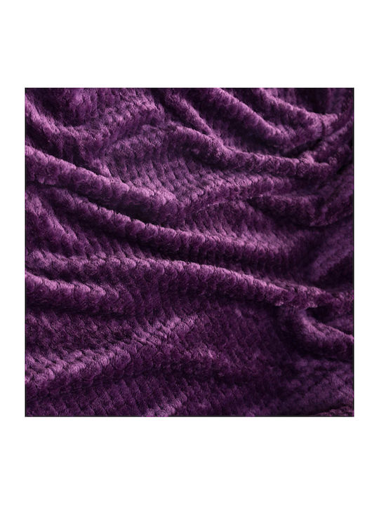 Borea Prisma Velvet Sofa Blanket 130x160cm Eggplant