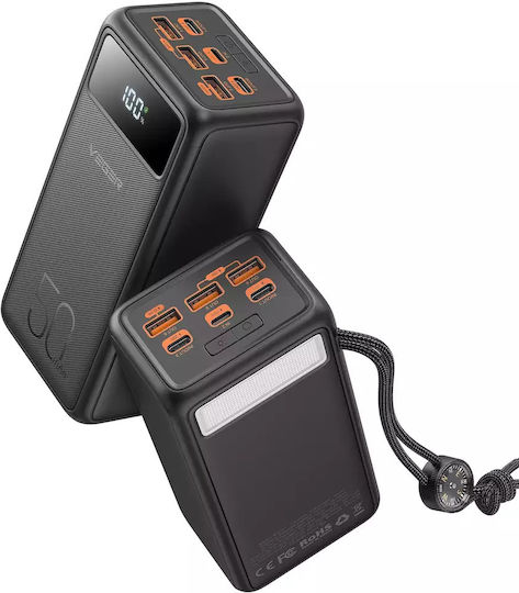 Veger Tank Lite Power Bank 50000mAh 22.5W με 3 Θύρες USB-A και Θύρα USB-C Power Delivery Μαύρο