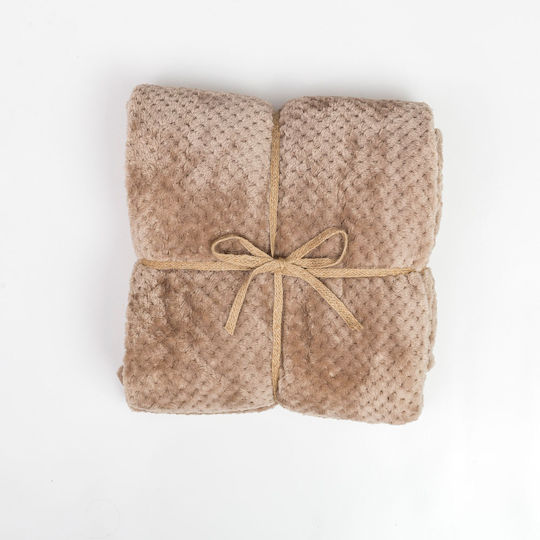 Borea Prisma Blanket Fleece Single 160x220cm Beige