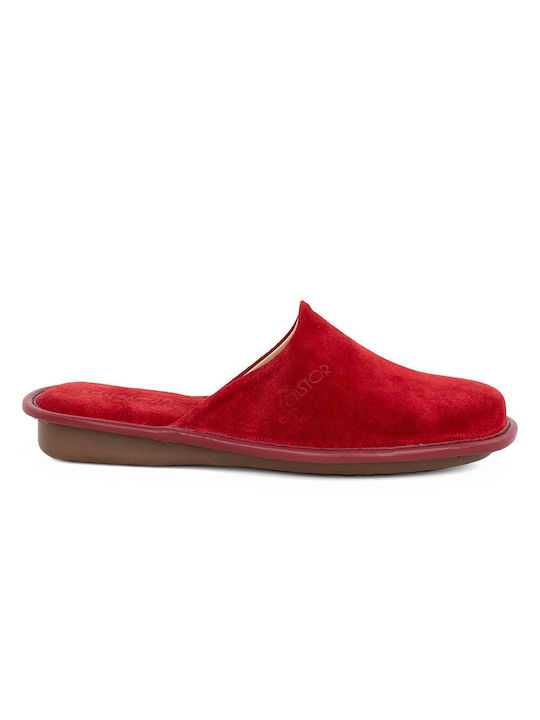 Castor Anatomic 60-2098 Anatomic Leather Women's Slippers In Red Colour