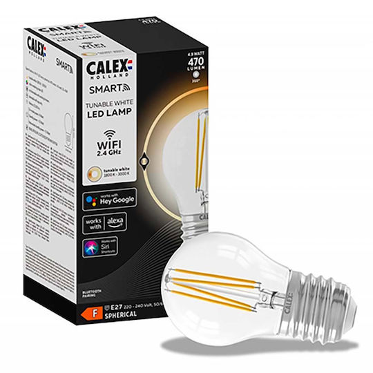 Calex Смарт крушка LED 4.5W за фасунга E27 и форма P45 Регулируем бял цвят 450лм