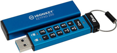 Kingston IronKey Keypad 8GB USB 3.2 Stick Blau