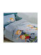 Nef-Nef Homeware Παιδικό Κουβερτοπάπλωμα Μονό City Scaters Γαλάζιο 160x220εκ.