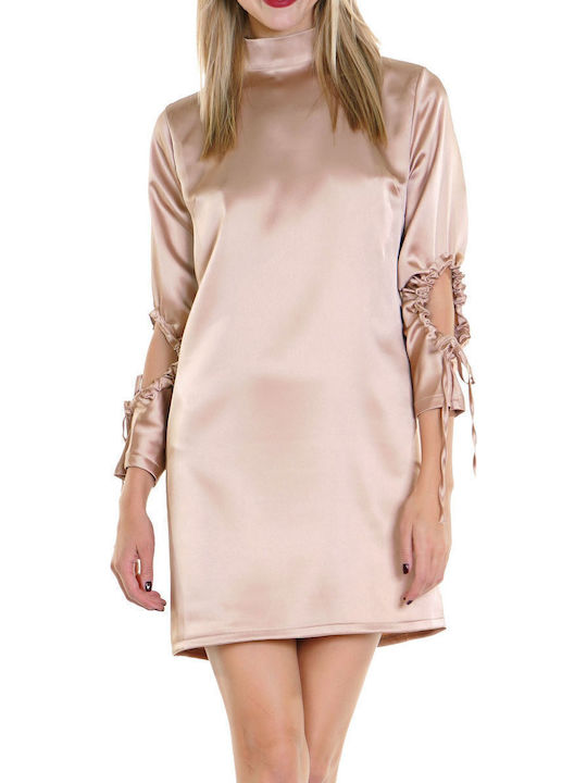 Mini Dress for Wedding and Christening Beige