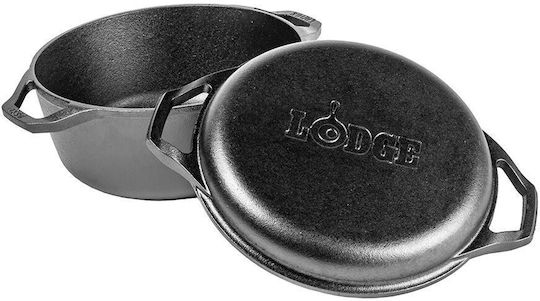 Lodge Chef Collection Cast Iron Dutch Oven 5.67lt 2 Pieces