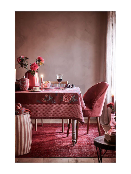 PiP Studio Runner Cotton Flower Festival Dark Pink 50x150cm