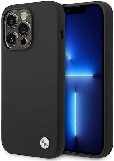 BMW Metal Logo Back Cover Plastic Negru (iPhone 14 Pro Max)