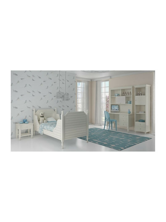Kids Bedroom Set Classic White 4pcs with Bed for Mattress 90x190cm