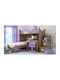 Set de Dormitor pentru Copii Kos Violet Nucă 5buc cu Pat pentru Saltea 90x190buc