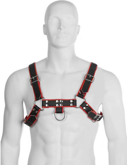 Dream Love Leather Body Chain Harness III Black / Red D-208611